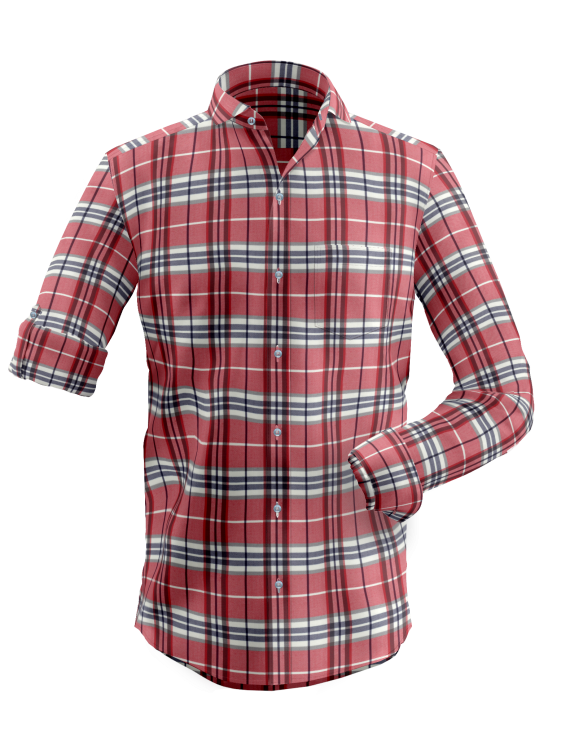 Cutway Rollup Red check shirt